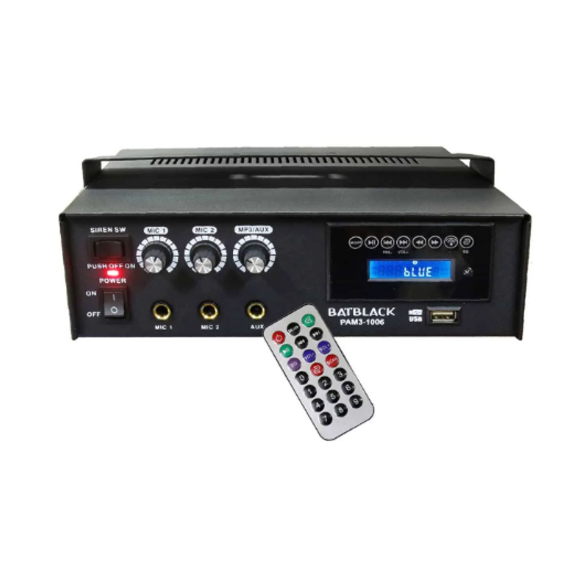 BATBLACK - Amplificador de Audio 80W Bluetooth USB y Radio FM PAM3-1006 BATBLACK