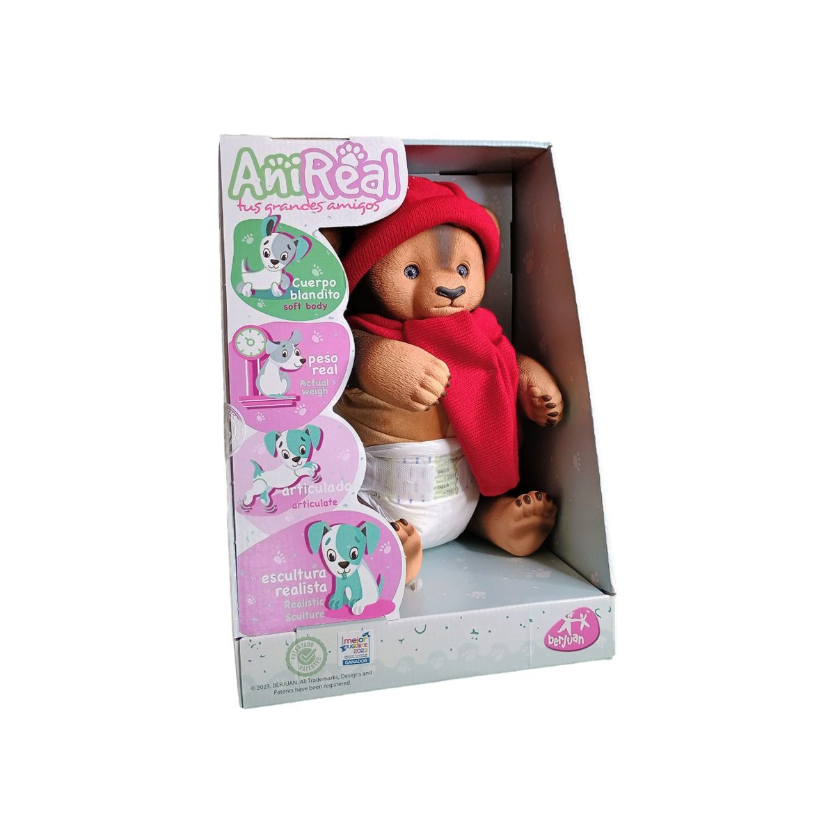 MUÑECAS REBORN - Mascota AniReal Oso Pardo con Peso Real