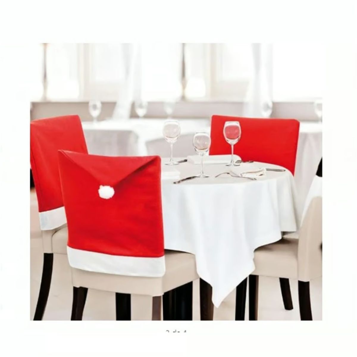 GENERICO - Forro Funda de Silla Navideña Decoración Navidad Pack x6