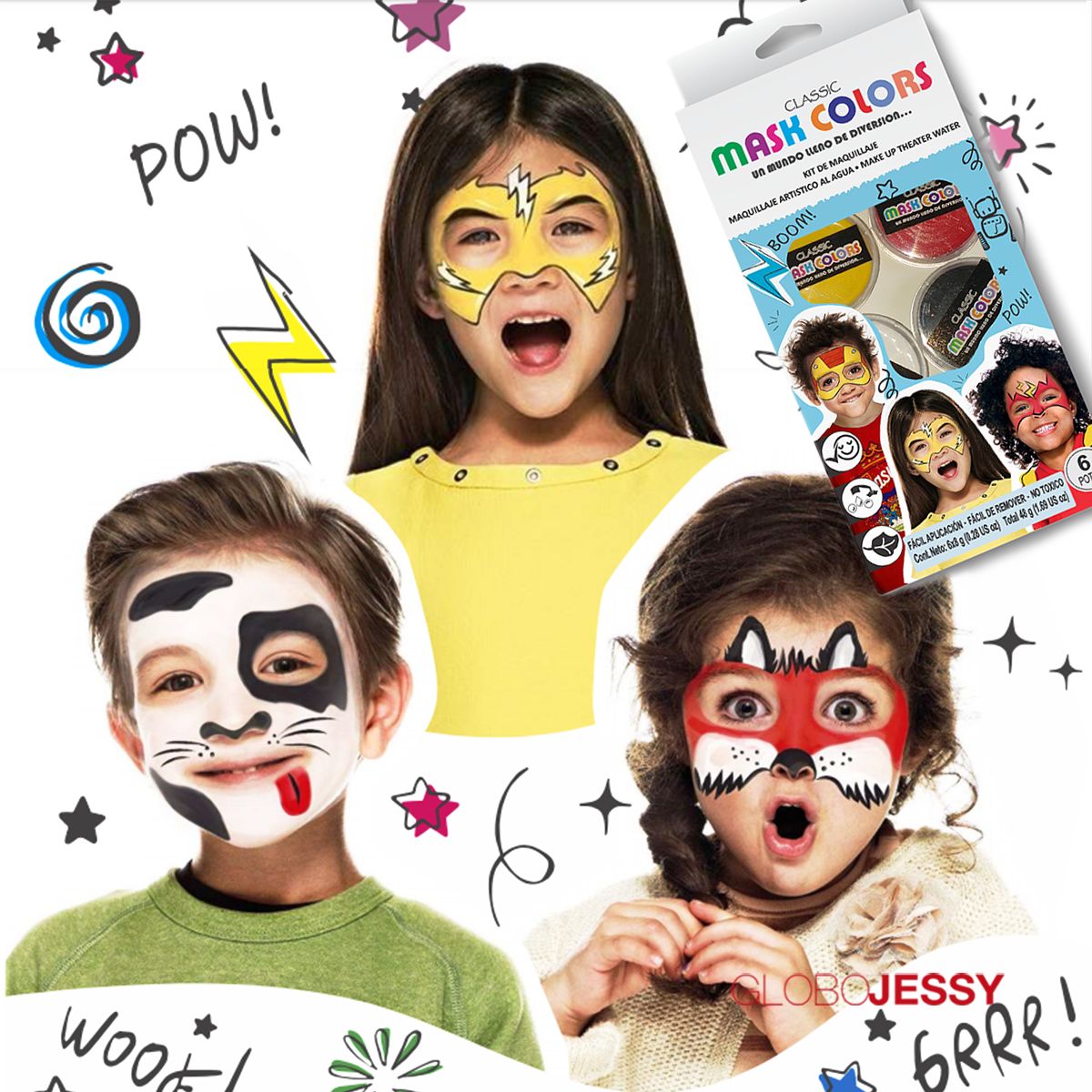 MASK COLORS - Maquillaje caritas pintada Halloween