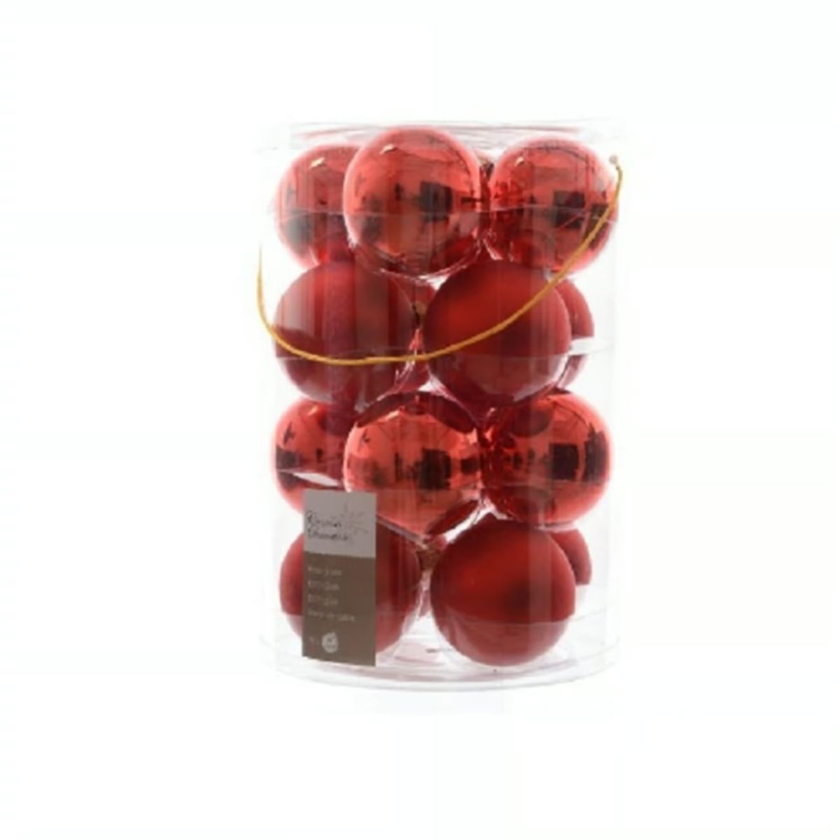 GENERICO - BOLAS DE NAVIDAD ROJAS - SET x16 ESFERAS