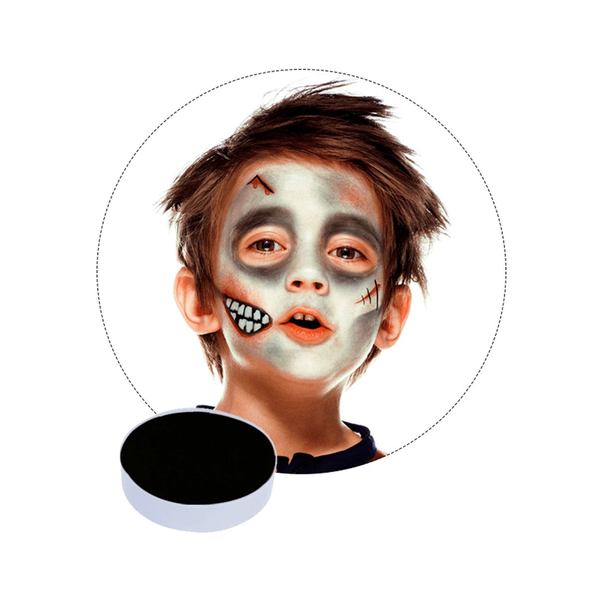 MASK COLORS - Maquillaje blanco y negro set de 2 unidades Halloween