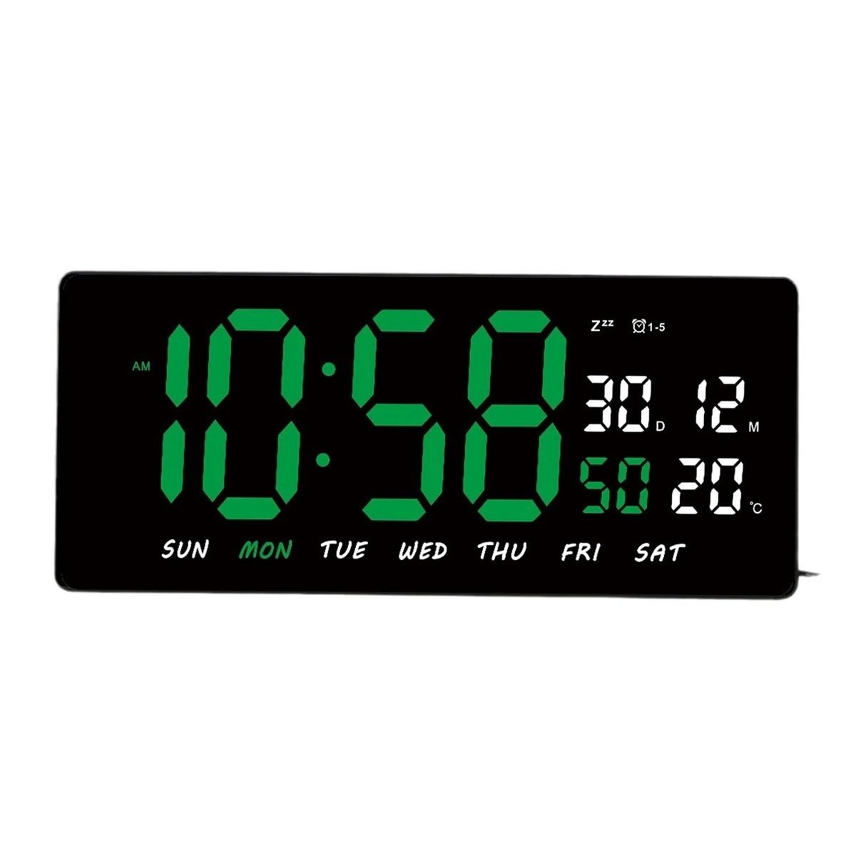 GENERICO - Reloj De Pared LED con Calendario y Temperatura