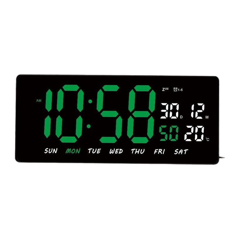 GENERICO - Reloj De Pared LED con Calendario y Temperatura