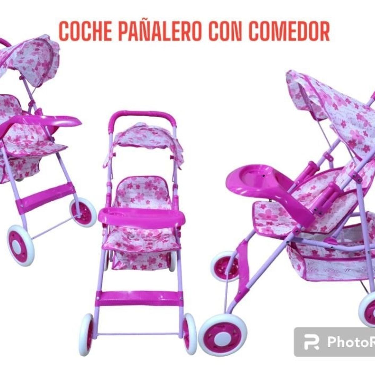 GENERICO - Coche Muñeca Pañalero con Comedor Para Niña