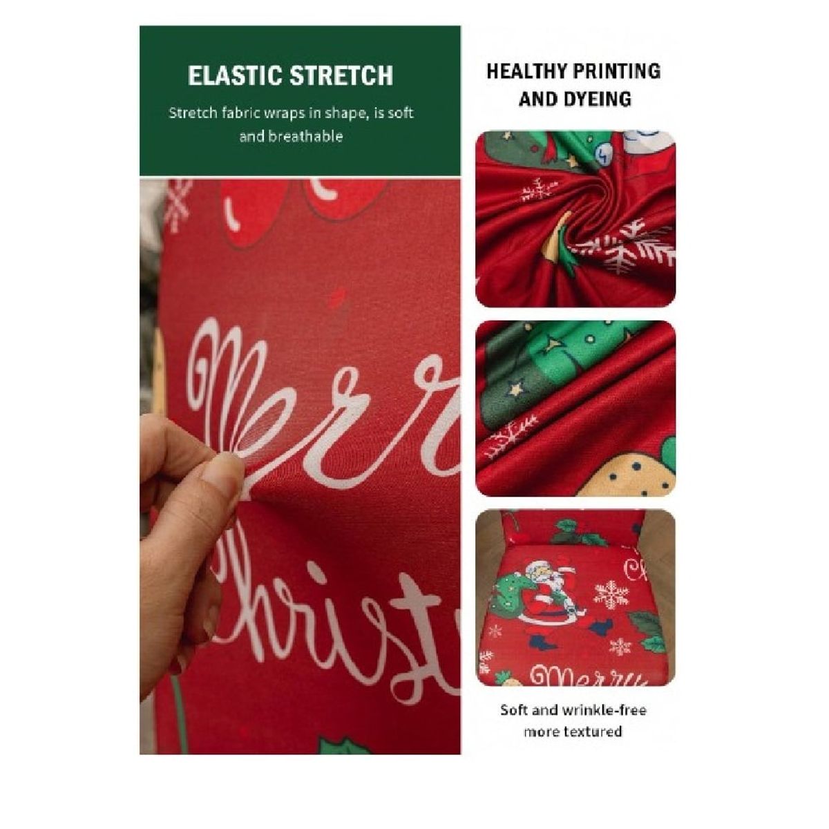 GENERICO - Pack 6 fundas Silla Modelos Navideños Elásticas Protectora