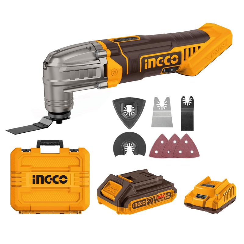 INGCO TOOLS - HERRAMIENTA MULTIFUNCIÓN INGCO 20V + ACCESORIOS + BATERÍA CMLI20228