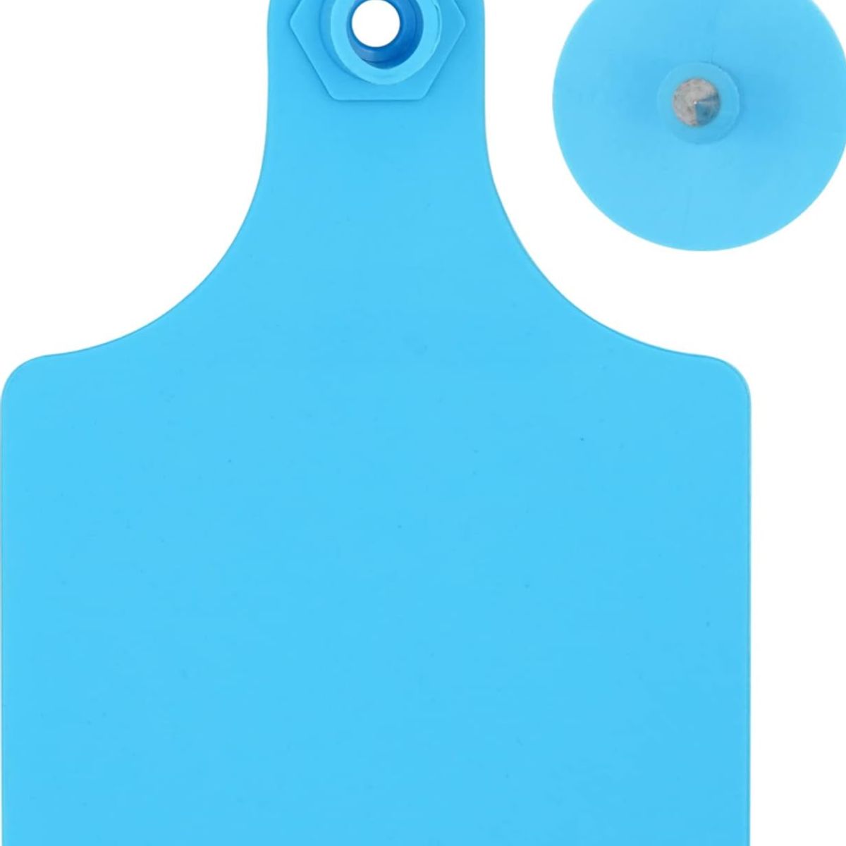 GENERICO - PACK X 100 CROTAL ARETE CELESTE PARA VACA 7.5X10 CM