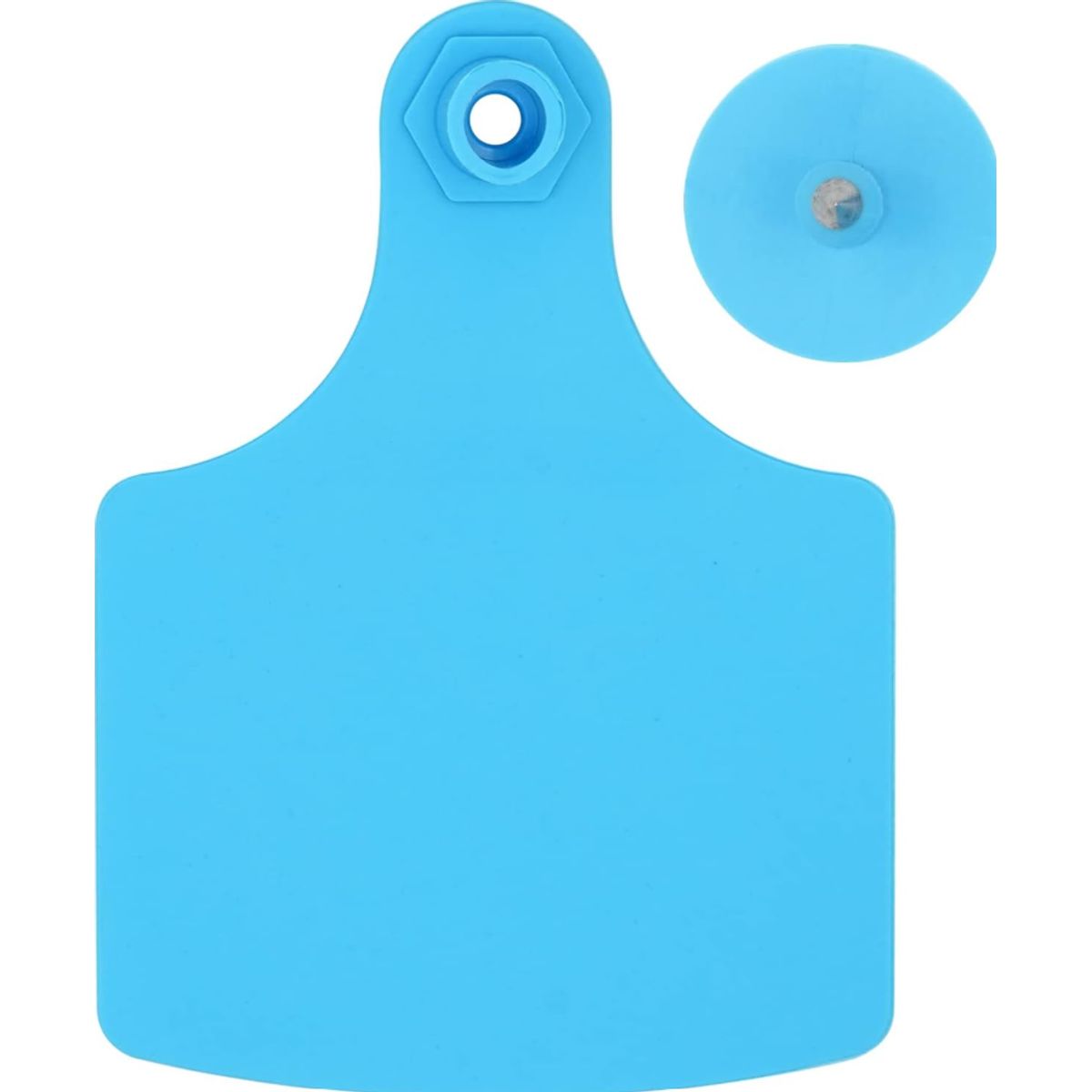 GENERICO - PACK X 100 CROTAL ARETE CELESTE PARA VACA 7.5X10 CM