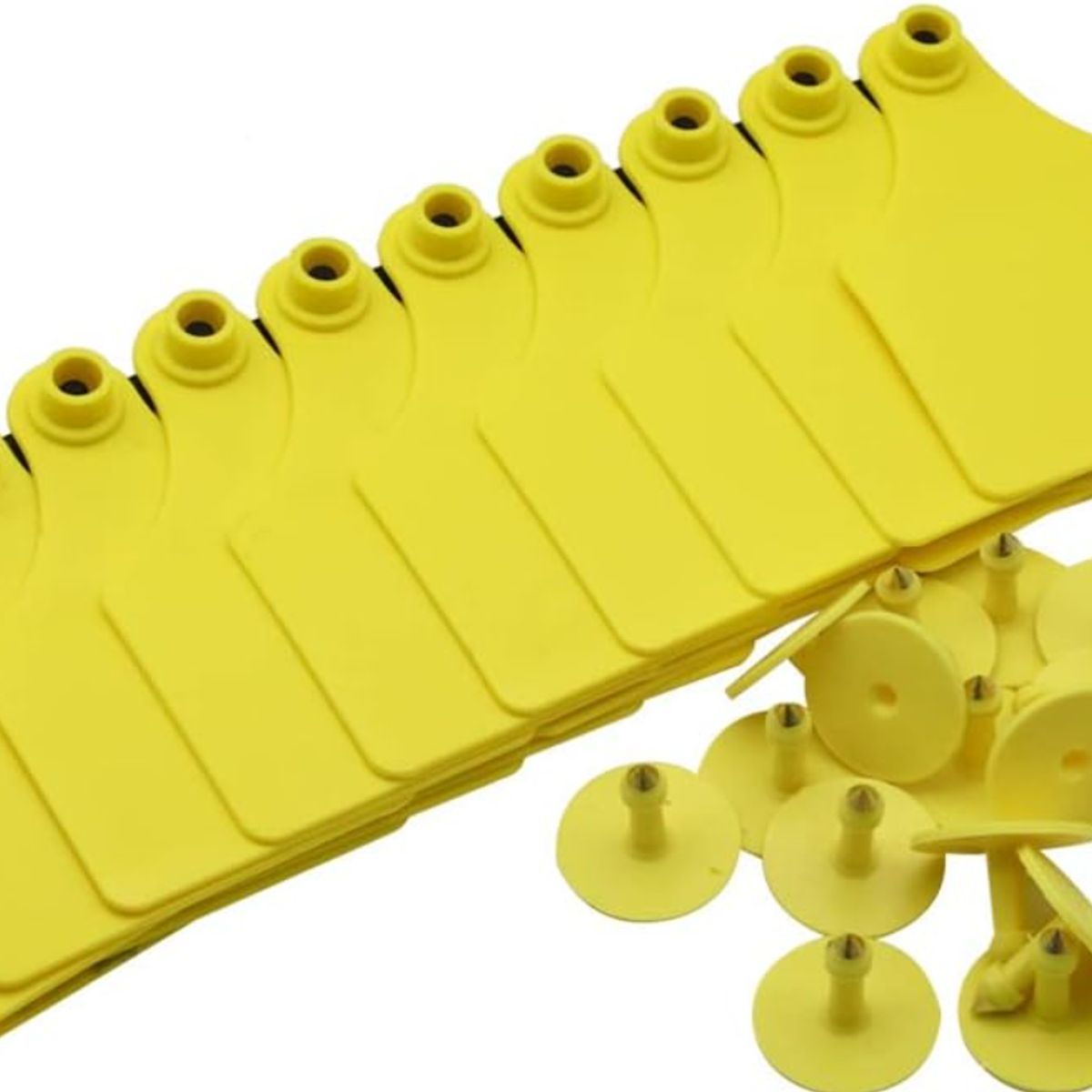 GENERICO - PACK X 100 CROTAL ARETE AMARILLO PARA VACA 7.5X10 CM