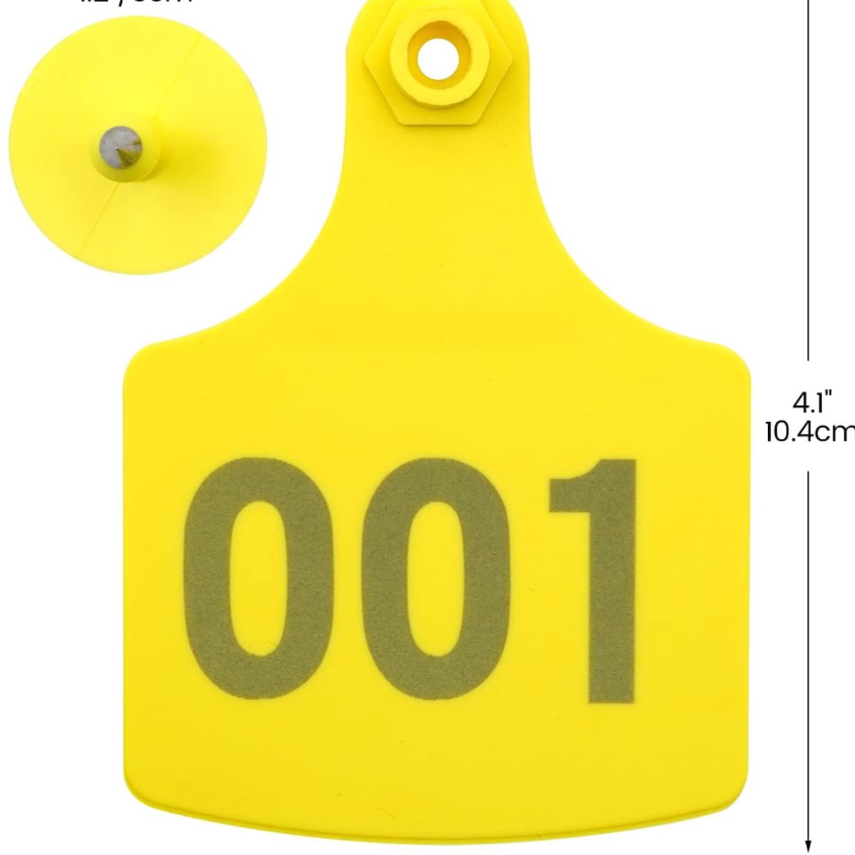 GENERICO - PACK DE 100 CROTAL ARETE VACA AMARILLO 7.5 X 10 CM ENUMERADO