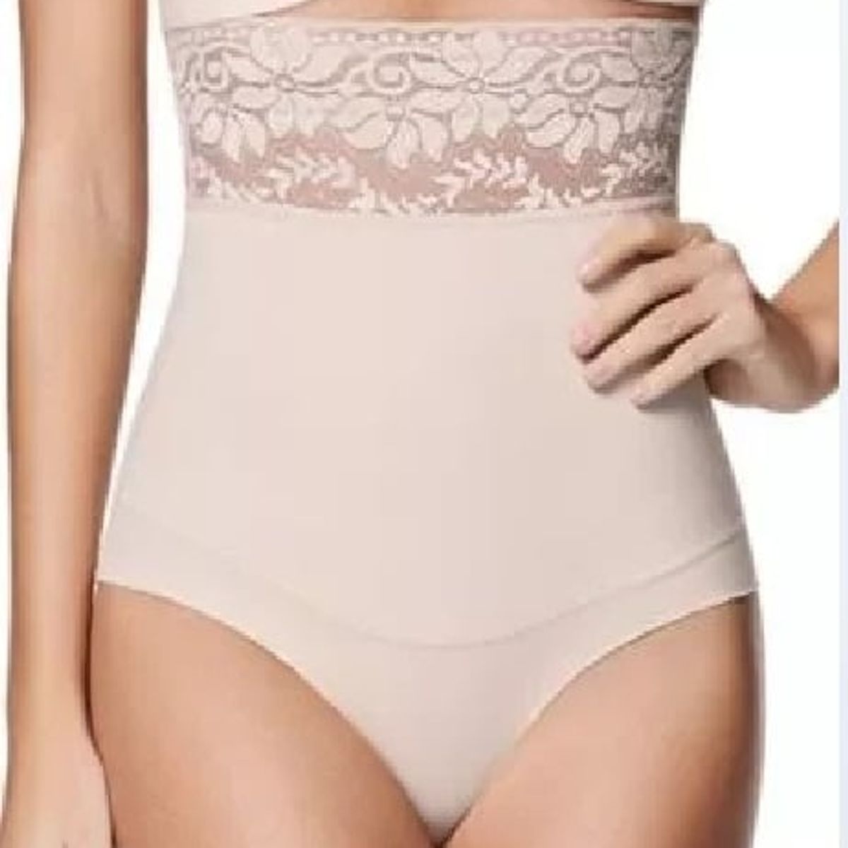 VARIOS - Faja Strapless Calzón Alto Con Encaje Y Silicona