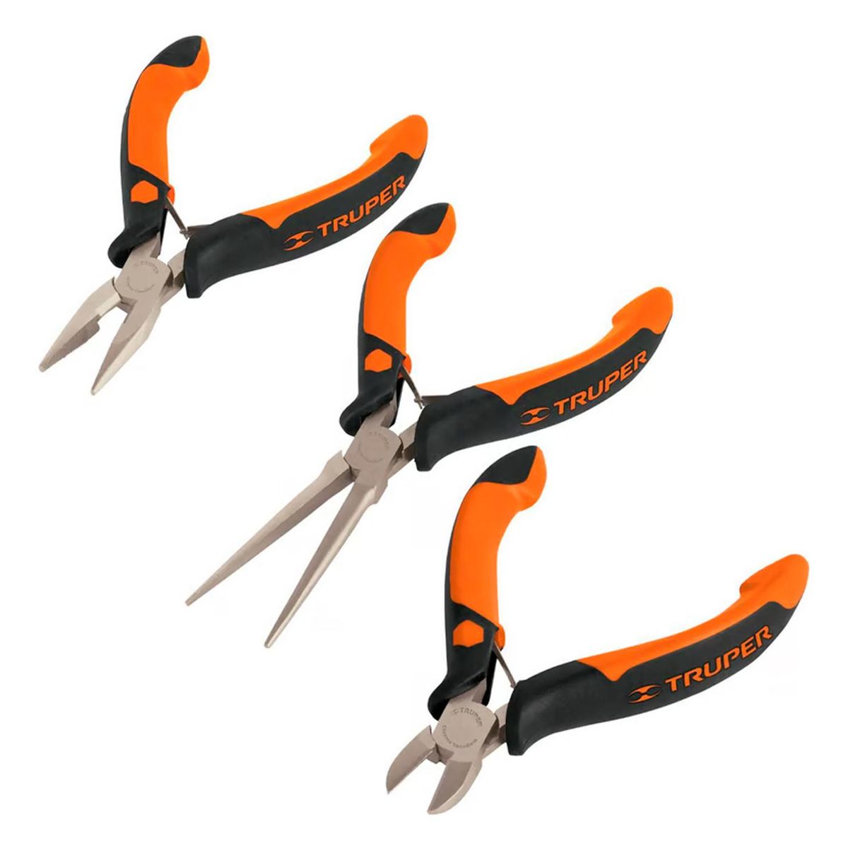 TRUPER - Juego de 3 Mini Pinzas con Mango Comfort Grip 18215 Truper