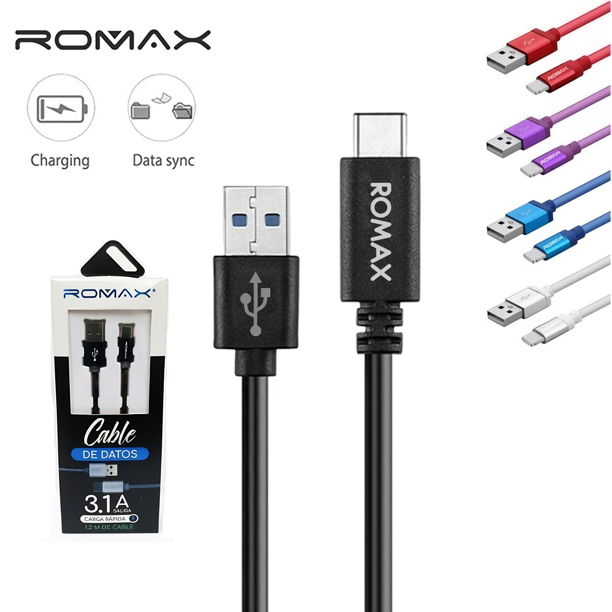 ROMAX - Cable Carga Datos Usb C Romax Celulares Tablet