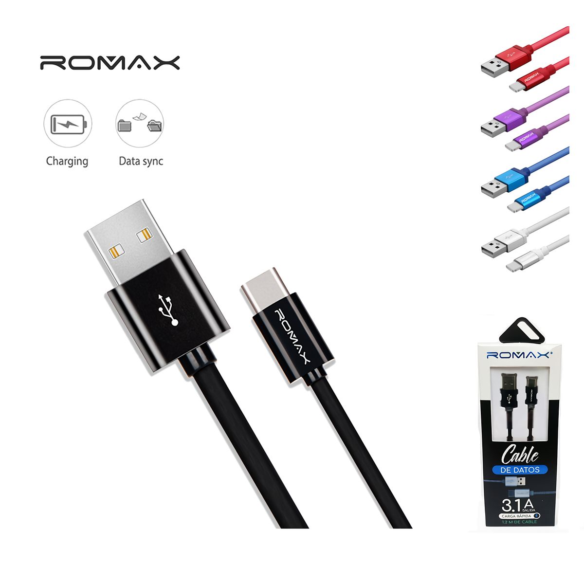 ROMAX - Cable Carga Datos Micro Usb Celulares Tablet
