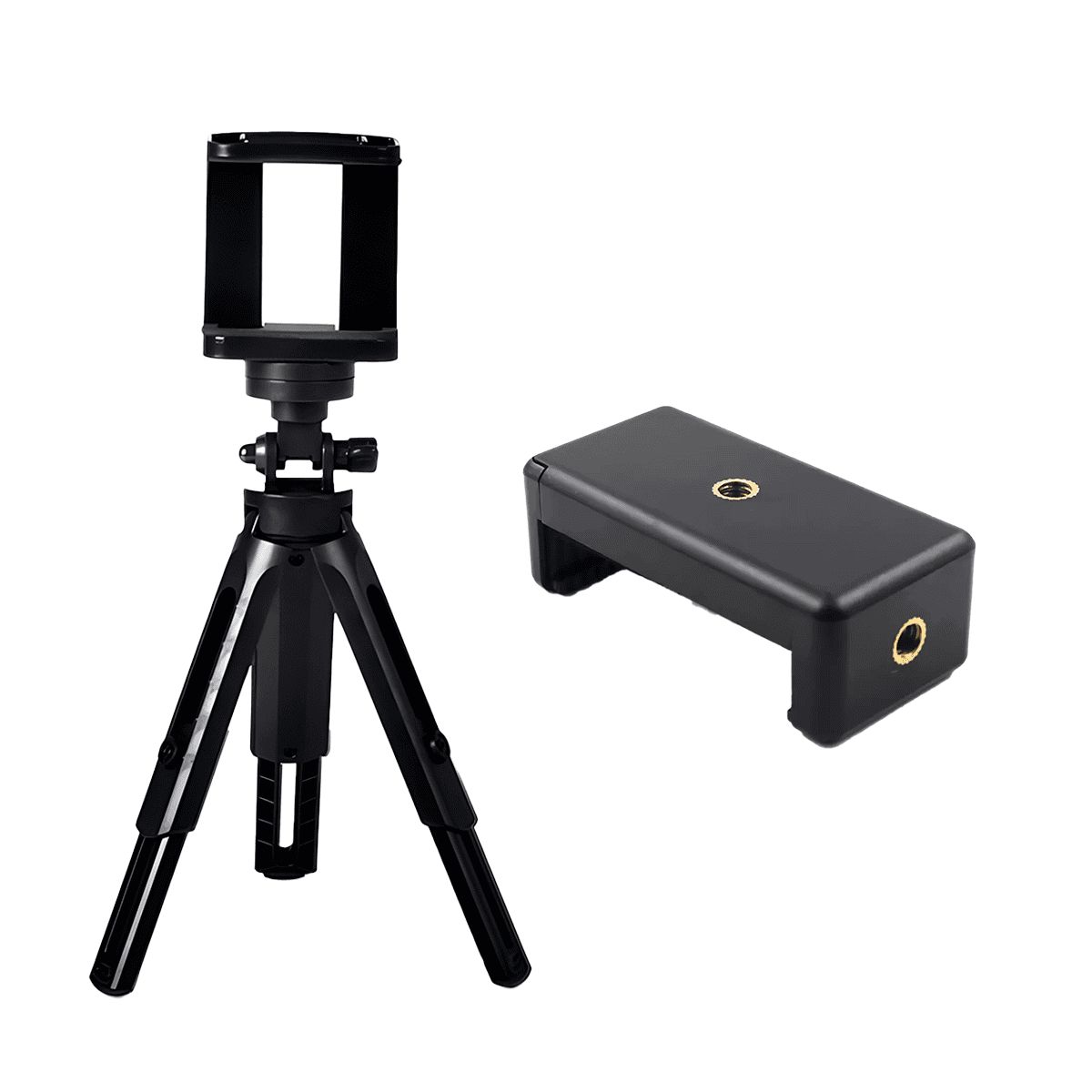 GENERICO - Adaptador Celular A Trípode +  Trípode Multifuncional 15cm