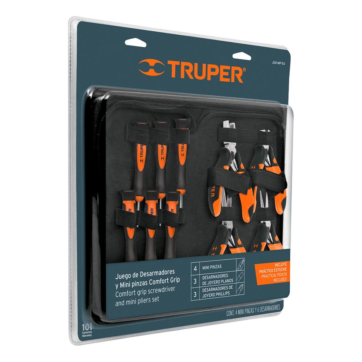 TRUPER - Juego 6 Desarmadores de Joyero y 4 Mini Pinzas 18200 Truper
