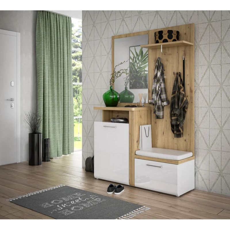 GENERICO - Aparador Recibidor Hazuki Marrón y Blanco R&R MUEBLES