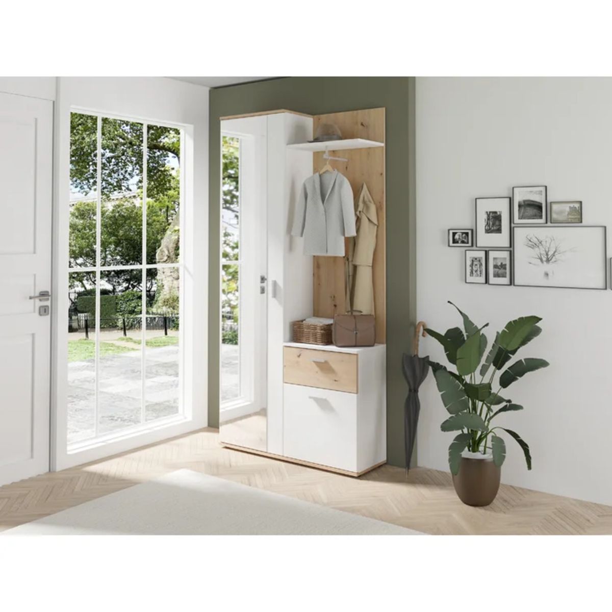 GENERICO - Aparador Recibidor Chisato Blanco y Marrón R&R MUEBLES