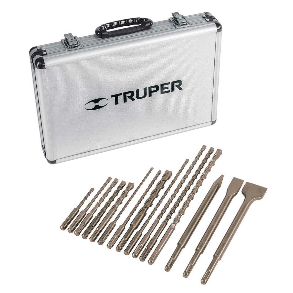 TRUPER - Set de 15 Brocas y Cinceles en Maletín de Alumino Truper