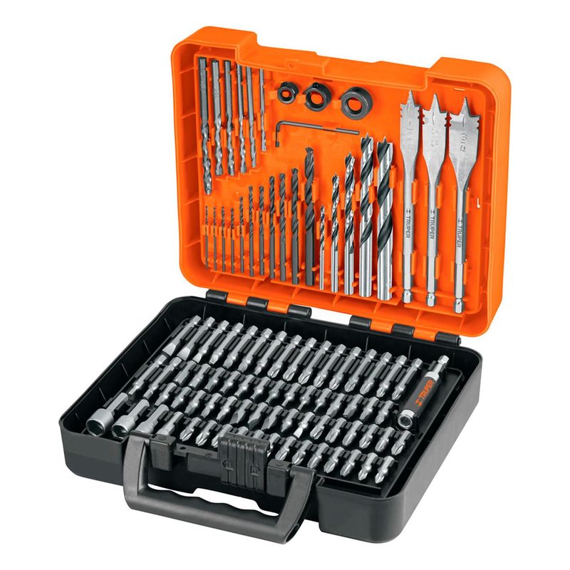 TRUPER - Set Brocas y Puntas 100 pz Estuche Plástico JBPUN-100 Truper