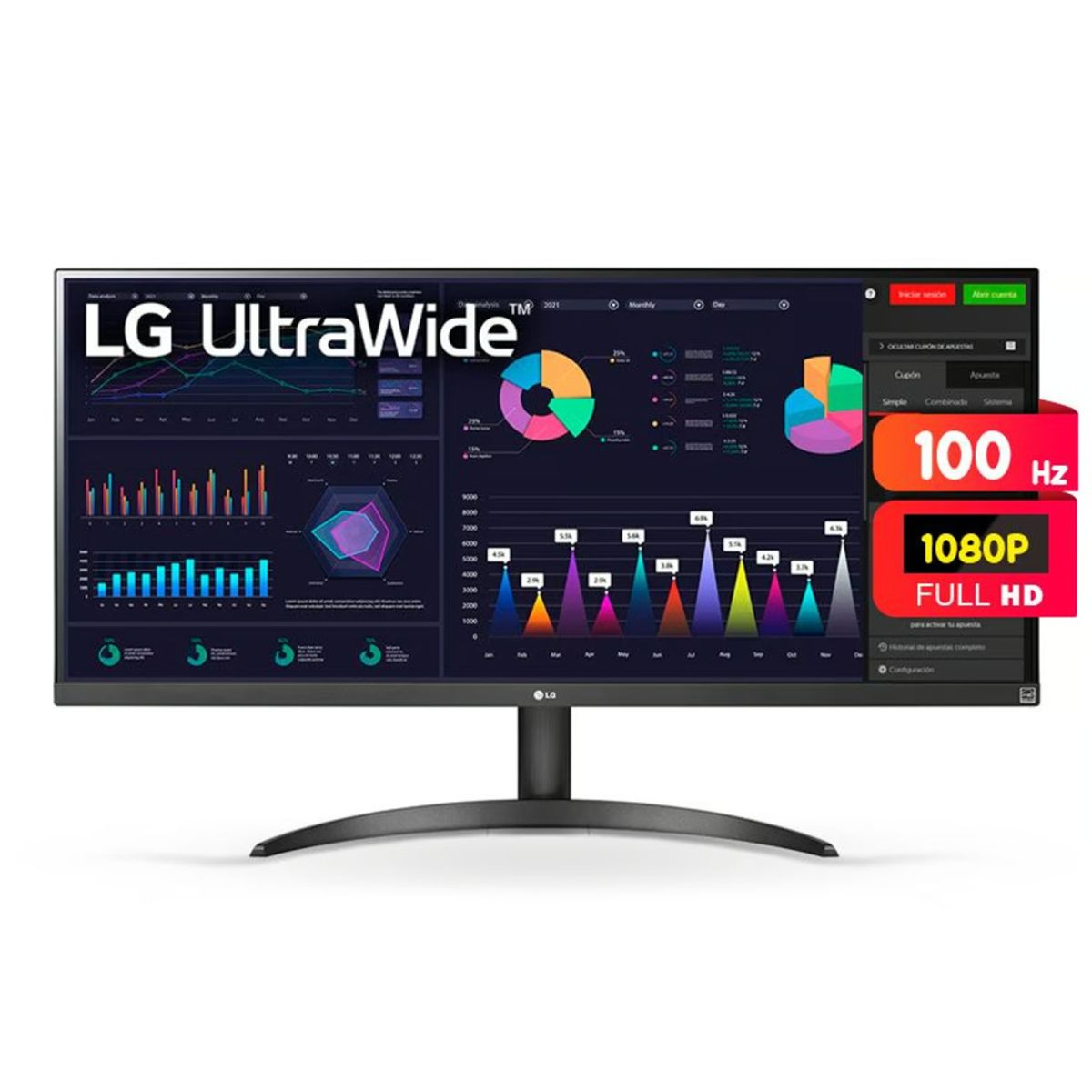 LG - Monitor UltraWide FHD VESA DisplayHDR™ 400 IPS 34WQ500-B