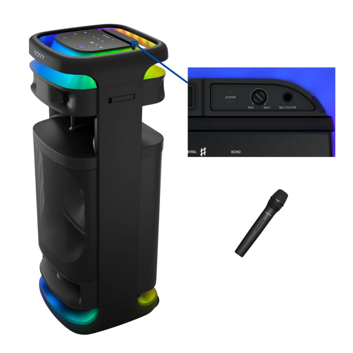 SONY - Parlante Bluetooth Sony ULT Tower 10 con Luces de Fiesta y Micrófono