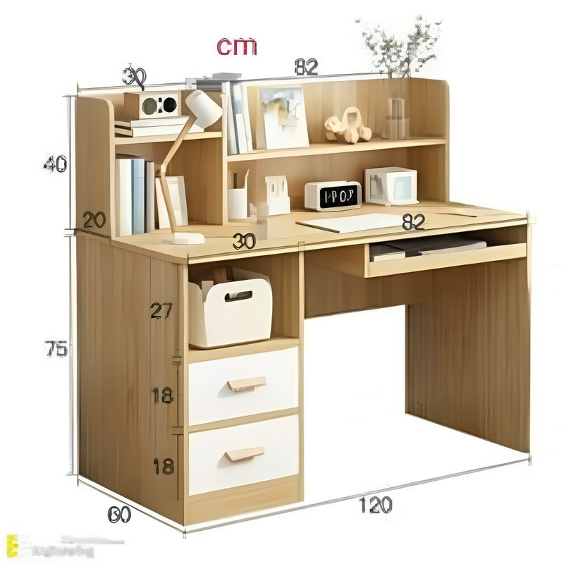GENERICO - Escritorio Vintage Emi 2 cajones con Estantes R&R Muebles