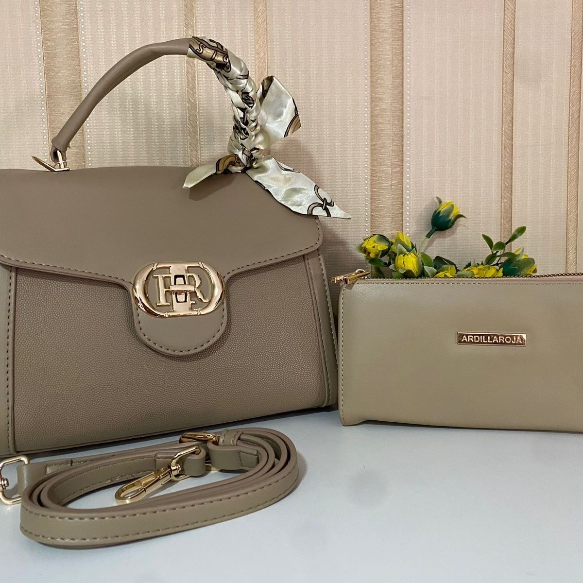 GENERICO - CARTERA BOLSO DE MANO ELEGANTE PREMIUN ALTA CALIDAD TOTE BAG BEIGE