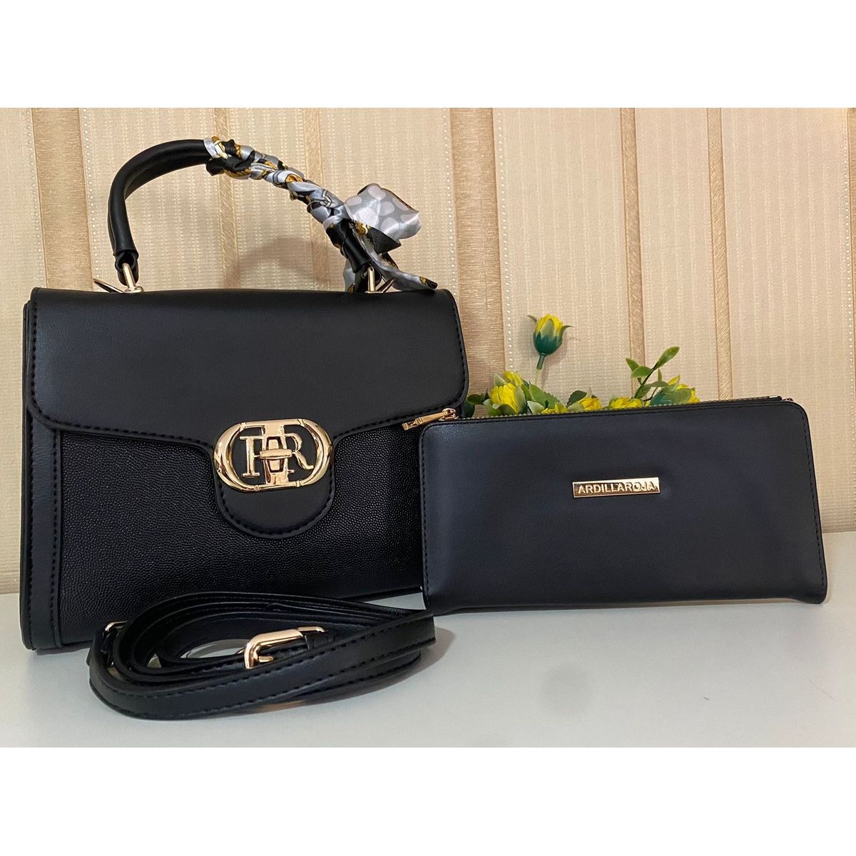 GENERICO - CARTERA BOLSO CROSSBODY TOTE PREMIUN ALTA CALIDAD ELEGANTE NEGRO
