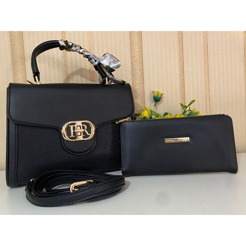 GENERICO - CARTERA BOLSO CROSSBODY TOTE PREMIUN ALTA CALIDAD ELEGANTE NEGRO