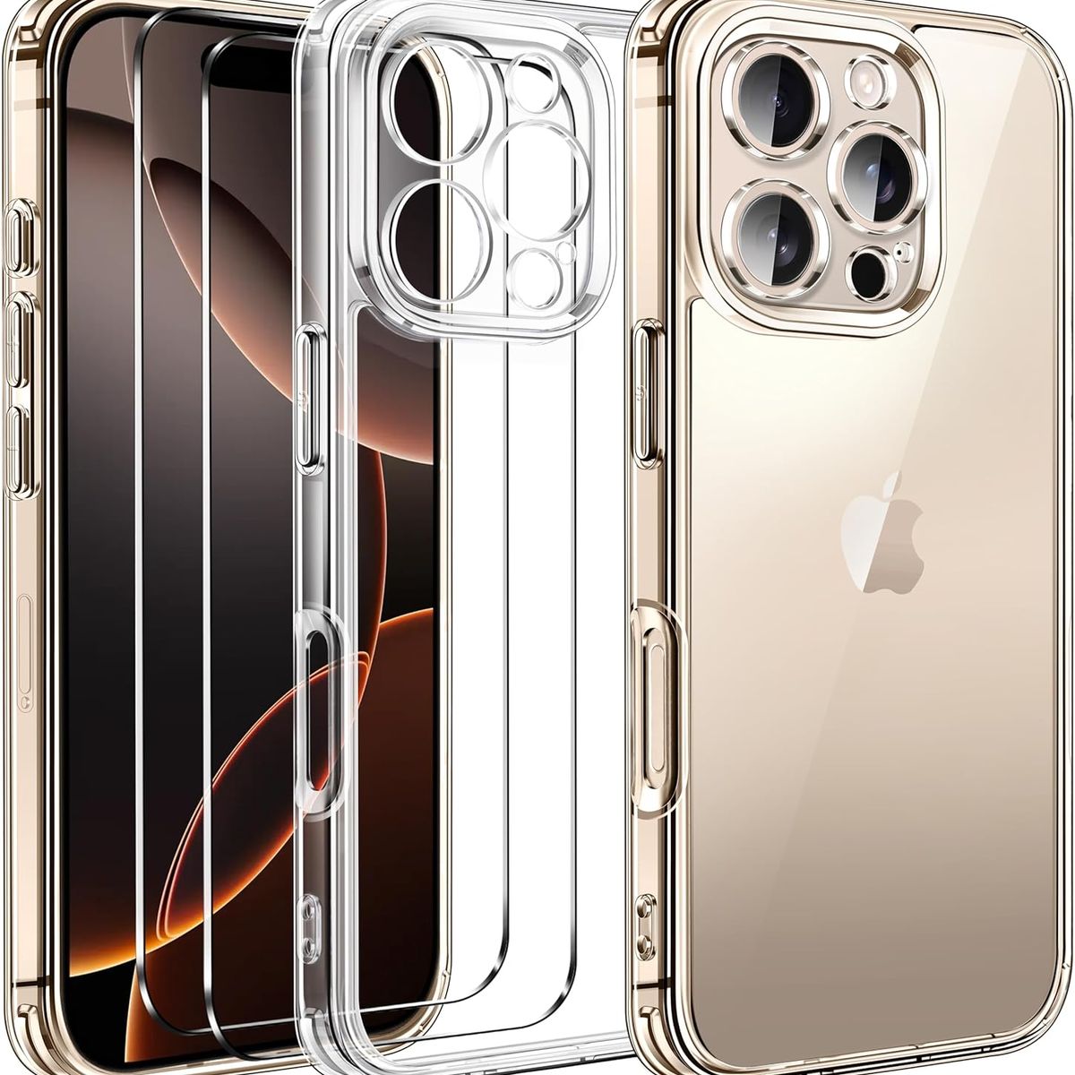 GENERICO - Case Space transparente con mica para Iphone 16 pro