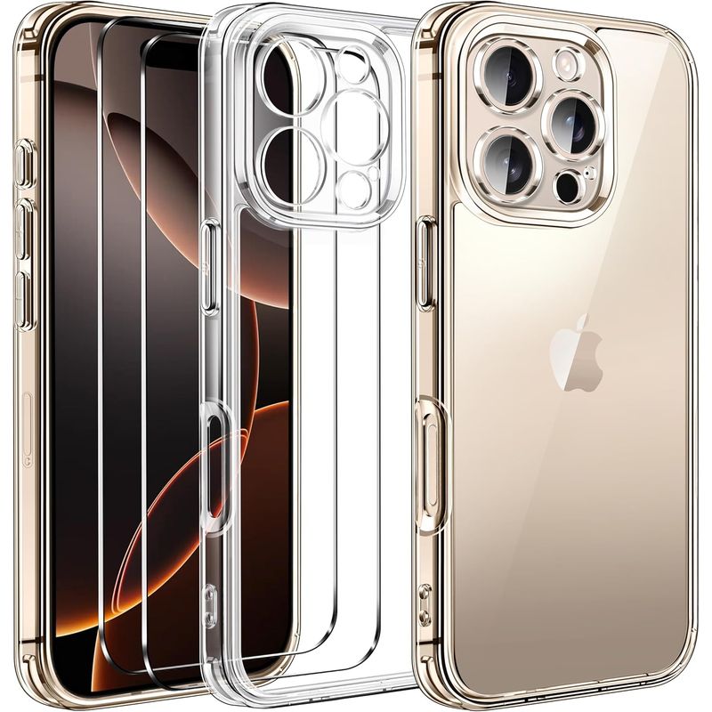 GENERICO - Case Space transparente con mica para Iphone 16 pro