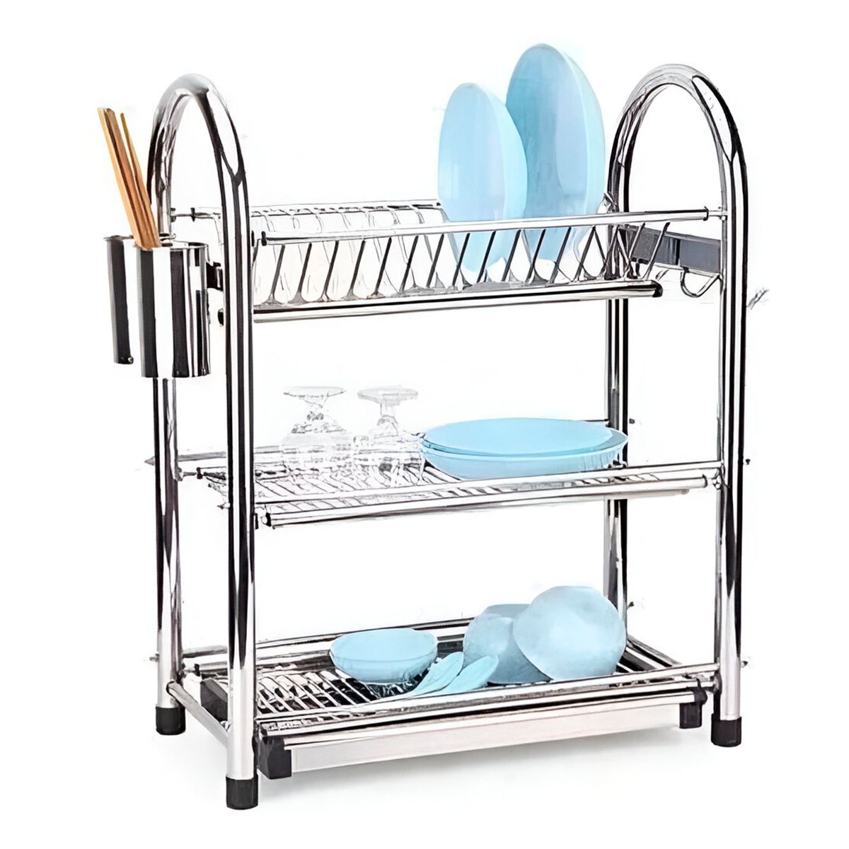 GENERICO - Escurridor de Acero Inoxidable de 3 Niveles