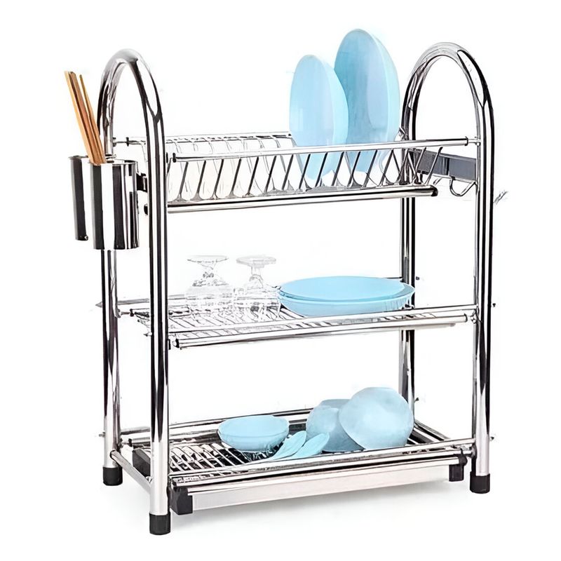 GENERICO - Escurridor de Acero Inoxidable de 3 Niveles