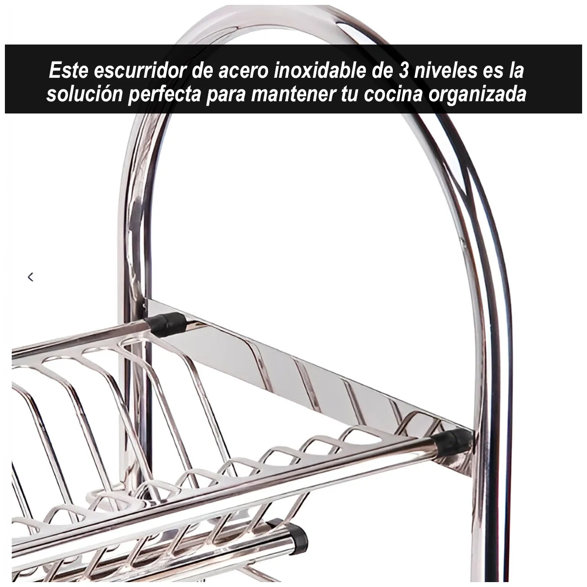GENERICO - Escurridor de Acero Inoxidable de 3 Niveles