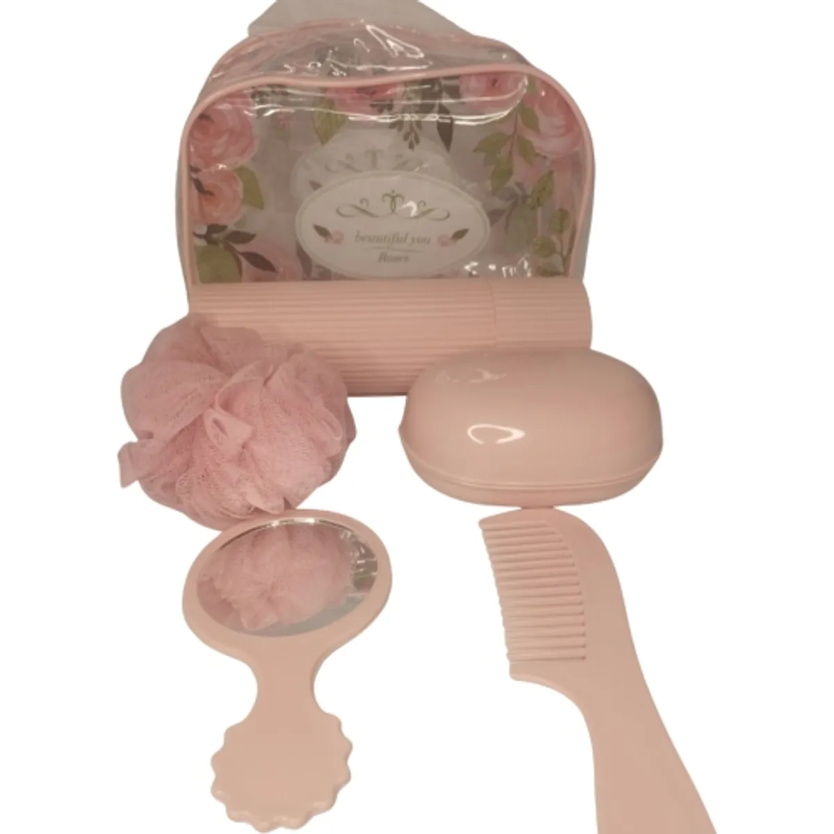 GENERICO - SET DE BAÑO Y ASEO PERSONAL ROSADO