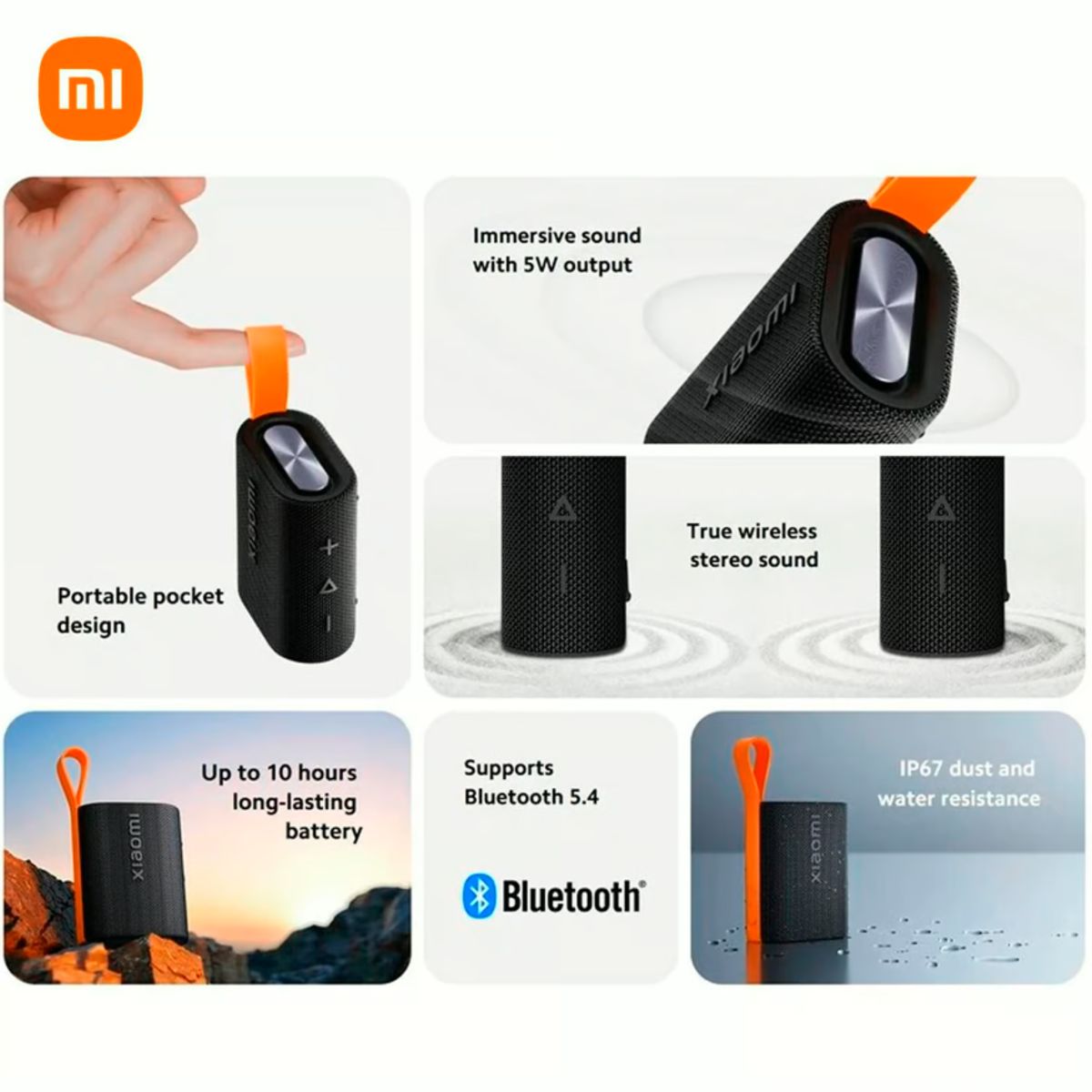 XIAOMI - Parlante Inalámbrico Bluetooth 5.4 Sound Pocket Negro