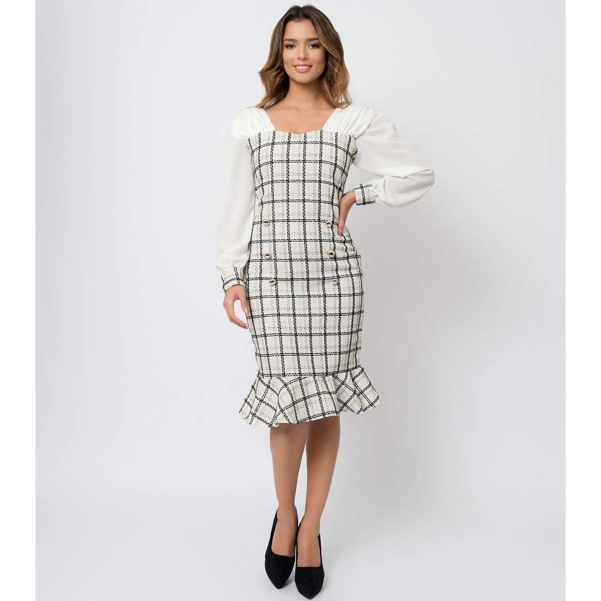 DOLCATTA - Vestido Lucienne - Tweed B&W - Dolcatta