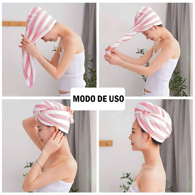 GENERICO - Pack x2 Toallas microfibra Rosa para cabello