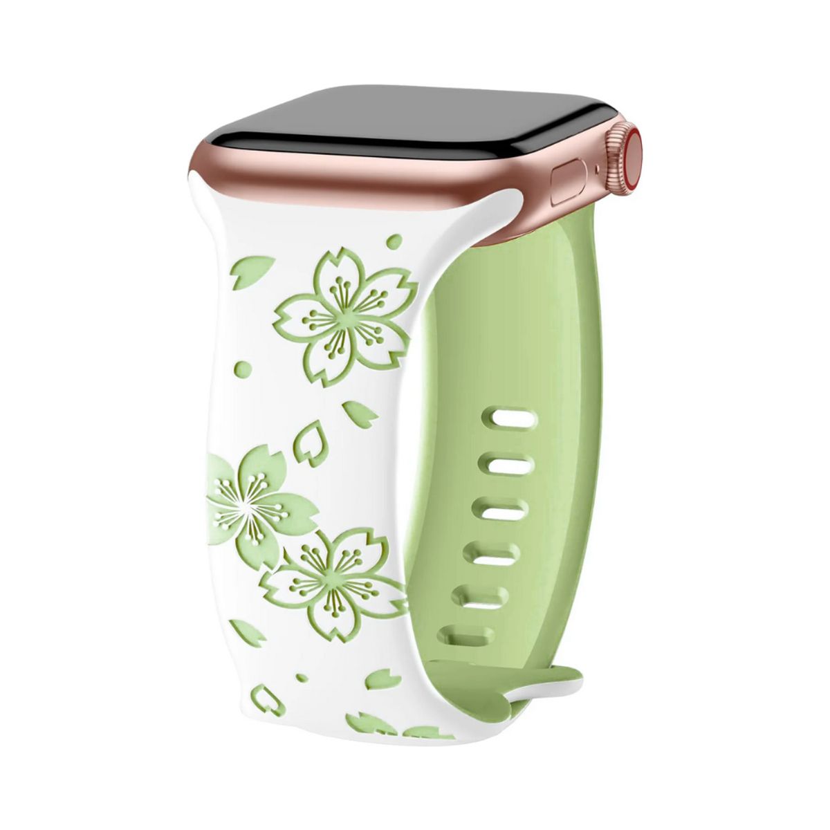 GENERICO - Correa de Silicona florables verde para 38-40-41mm