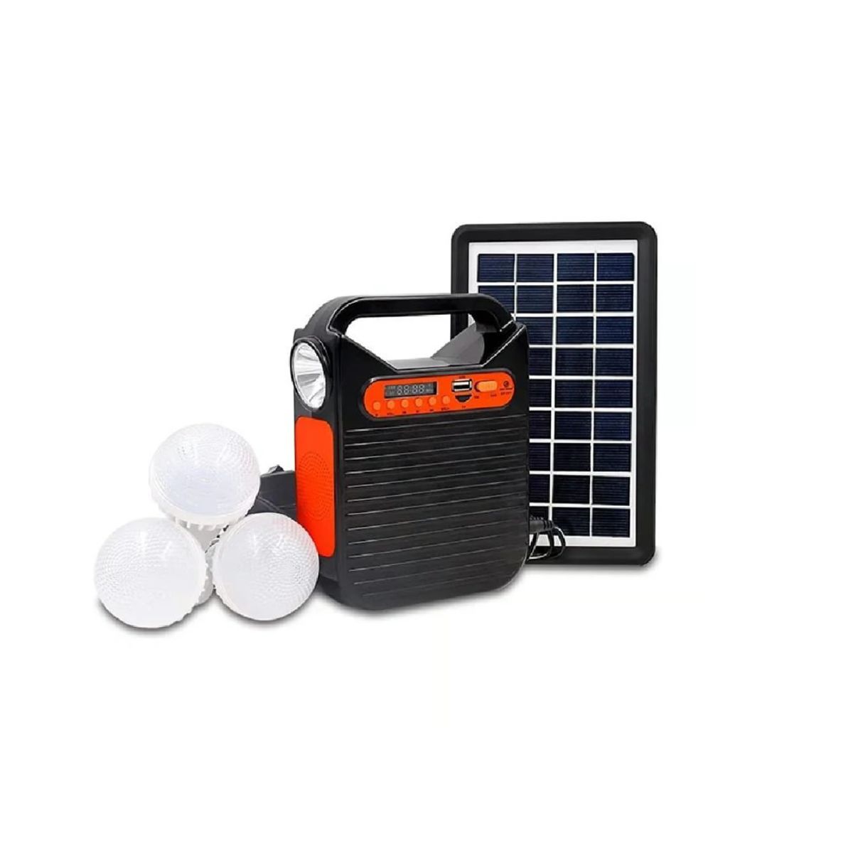 SEISA - Kit Multifuncional Panel Solar 9V 3WFocos Parlante Cargador TYN-391BT
