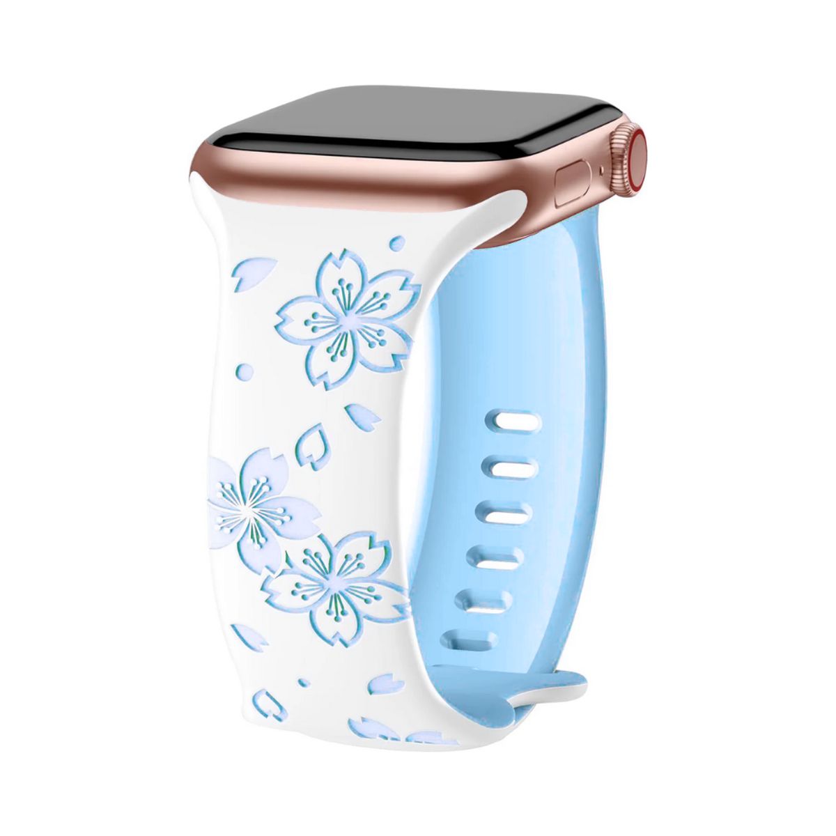 GENERICO - Correa de Silicona florables Celeste para 38-40-41mm