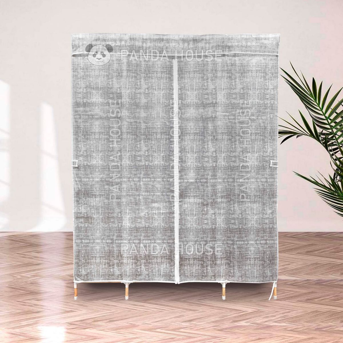 SM - ROPERO DE MADERAS 3 CUERPOS GRIS CON DISEÑO