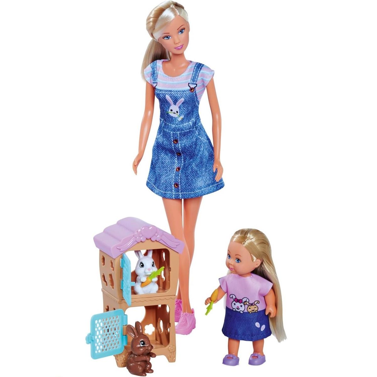 STEFFI LOVE - Juguete Muñeca Steffi Love con Evi Familia de Conejos