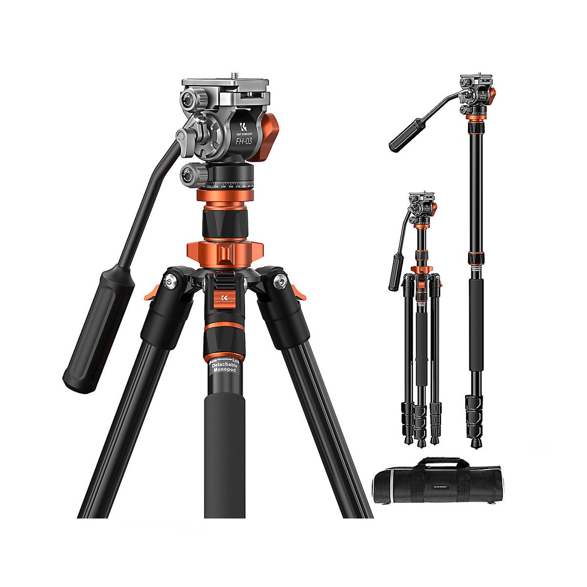 K&F CONCEPT - Trípode monopie de video K&F Concept K234A7+FH-03 - KF09136