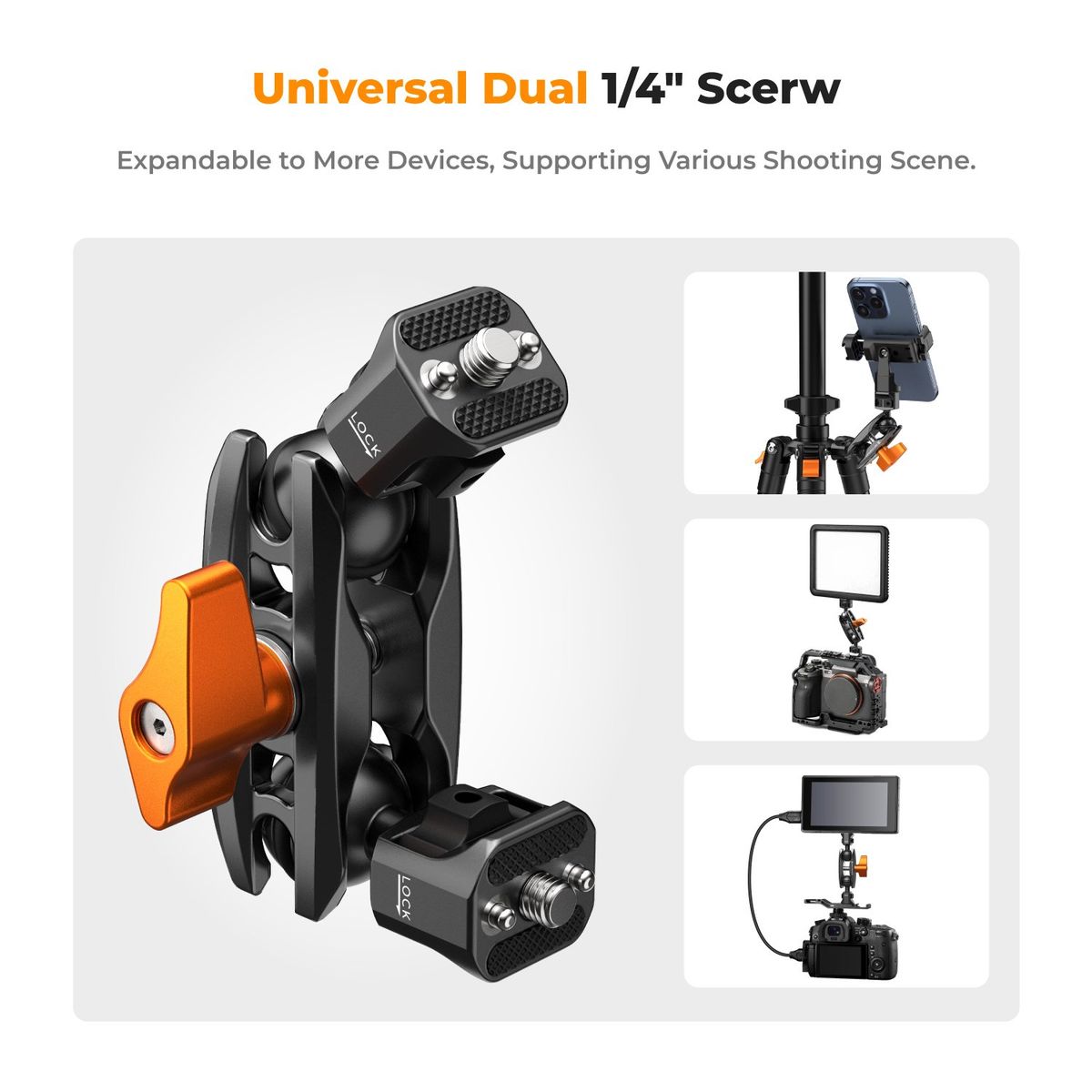 K&F CONCEPT - Brazo mágico de 14 con cabezales de bola dobles MS14 K&F Concept