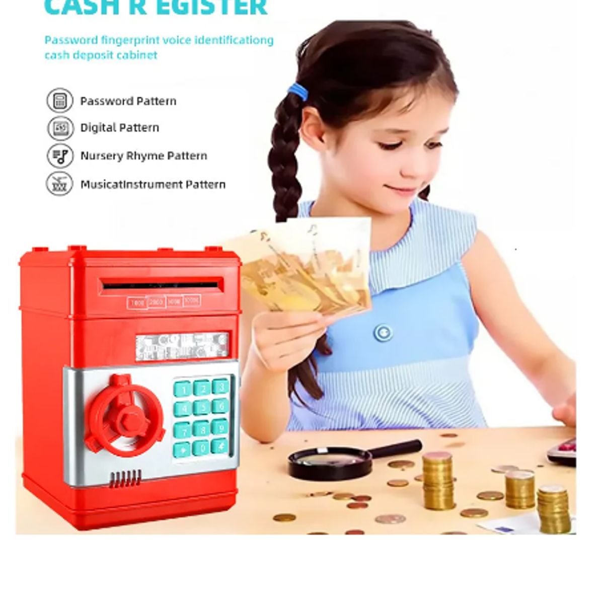 GENERICO - Alcancía caja fuerte electrónica de monedas kawaii