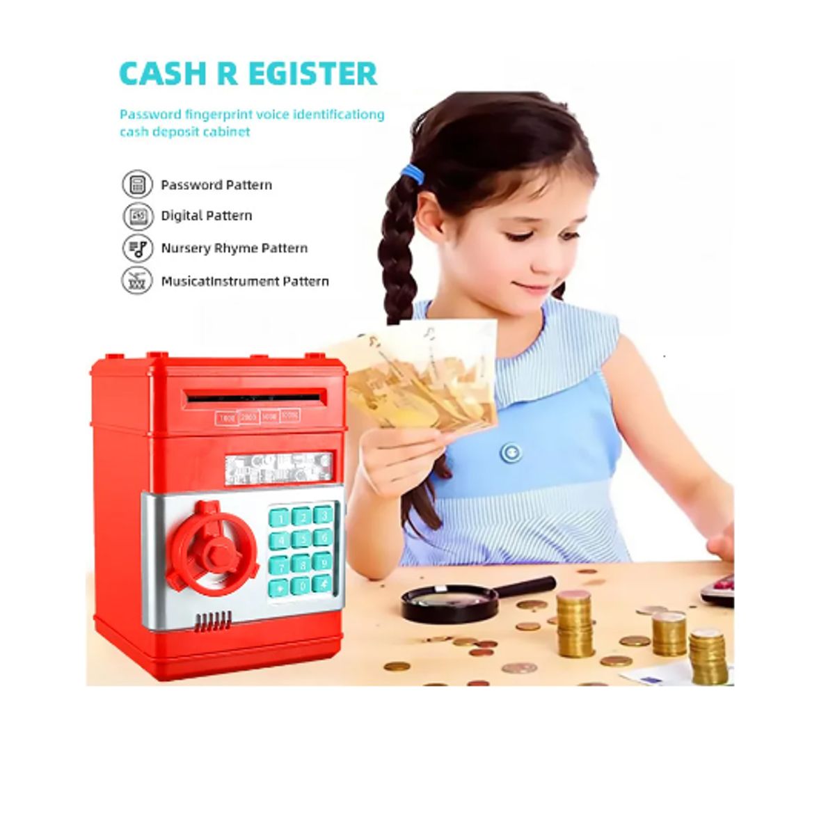 GENERICO - Alcancía caja fuerte electrónica de monedas kawaii