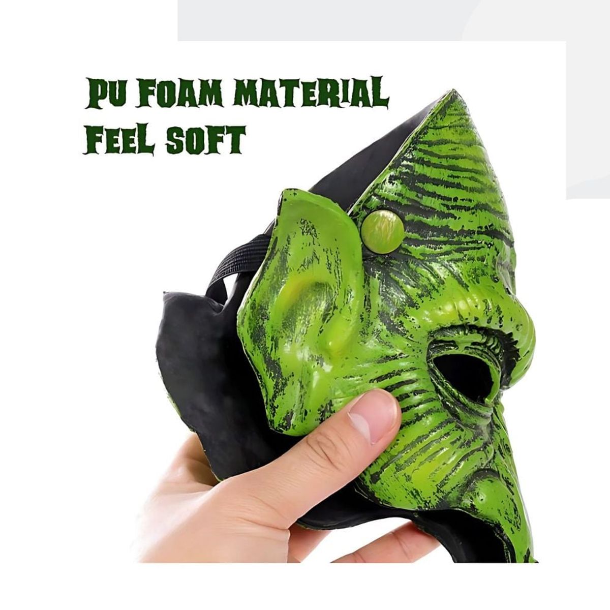 GENERICO - Máscara de Látex Duende Verde Cosplay Halloween